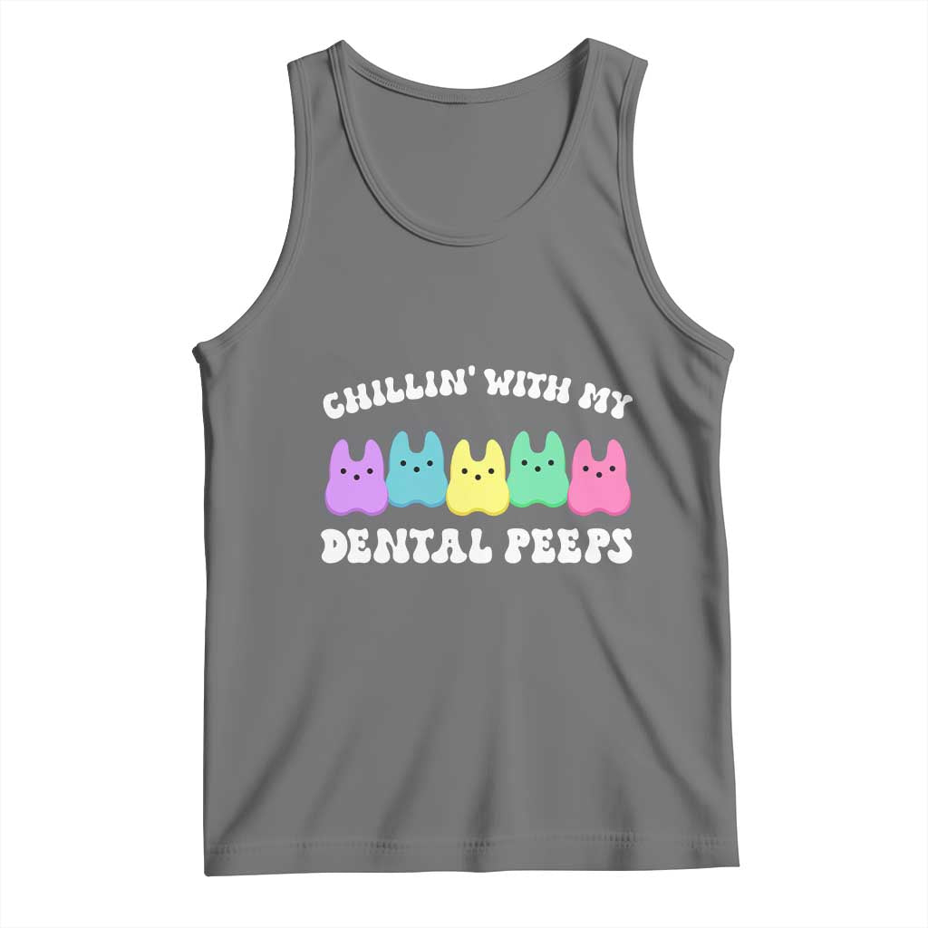 Easter Dental Bunny Tank Top Chilling With My Dental Peeps - Wonder Print Shop