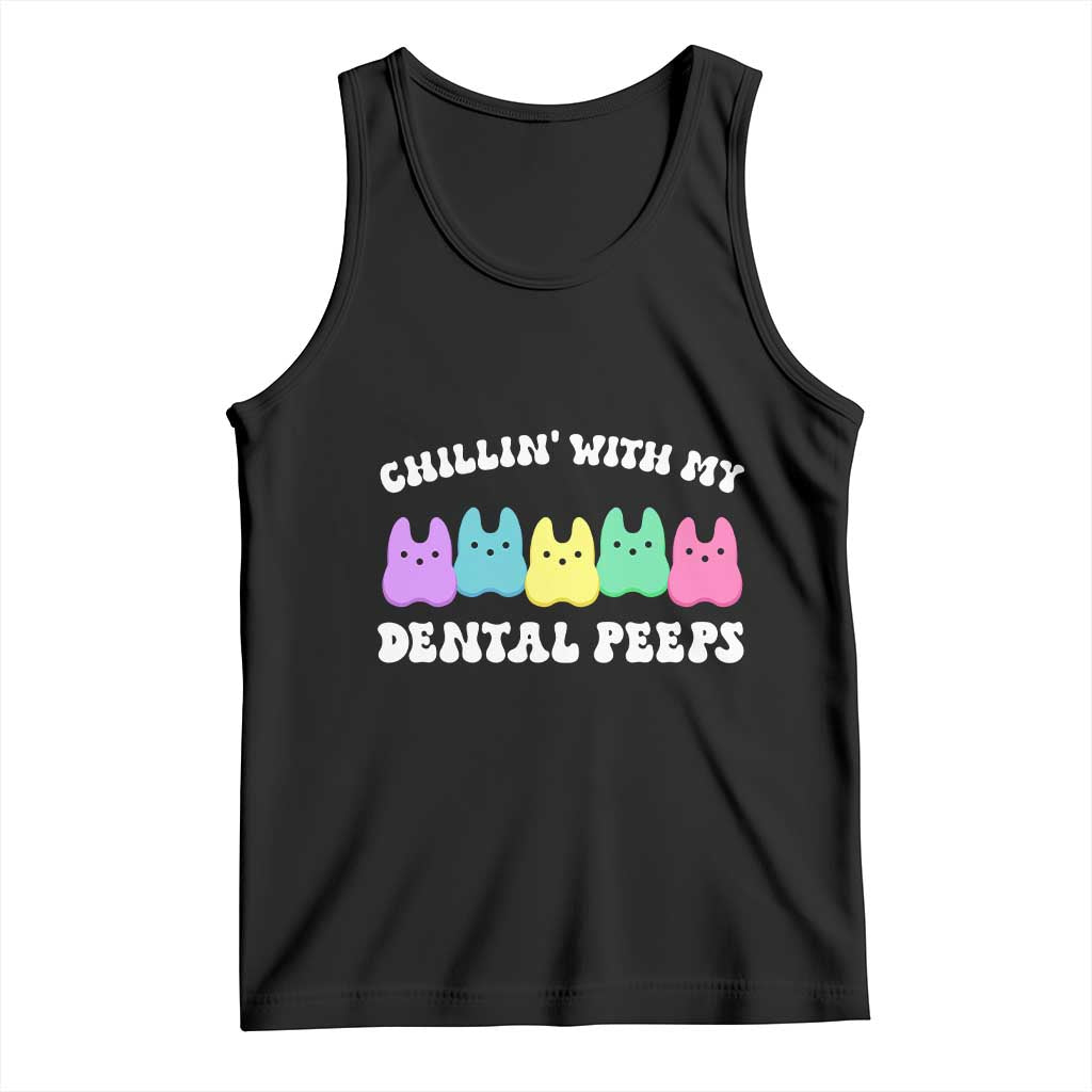 Easter Dental Bunny Tank Top Chilling With My Dental Peeps - Wonder Print Shop