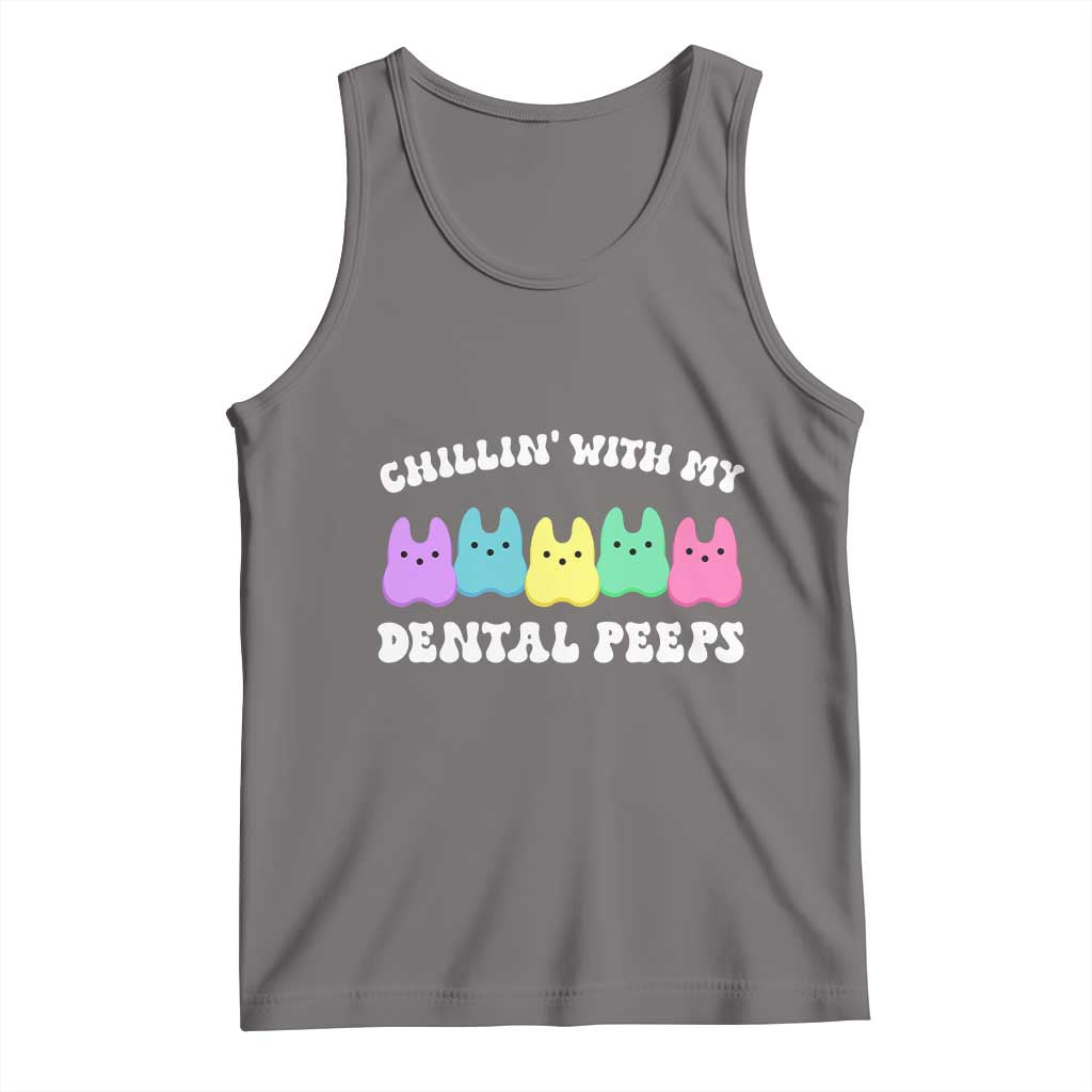 Easter Dental Bunny Tank Top Chilling With My Dental Peeps - Wonder Print Shop
