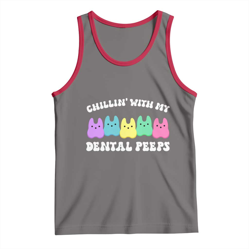 Easter Dental Bunny Tank Top Chilling With My Dental Peeps - Wonder Print Shop