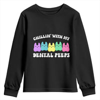 Easter Dental Bunny Youth Sweatshirt Chilling With My Dental Peeps - Wonder Print Shop