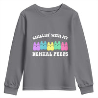 Easter Dental Bunny Youth Sweatshirt Chilling With My Dental Peeps - Wonder Print Shop