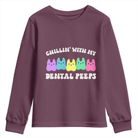 Easter Dental Bunny Youth Sweatshirt Chilling With My Dental Peeps - Wonder Print Shop