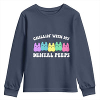 Easter Dental Bunny Youth Sweatshirt Chilling With My Dental Peeps - Wonder Print Shop