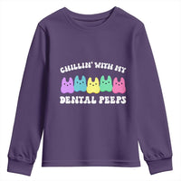 Easter Dental Bunny Youth Sweatshirt Chilling With My Dental Peeps - Wonder Print Shop