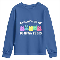Easter Dental Bunny Youth Sweatshirt Chilling With My Dental Peeps - Wonder Print Shop