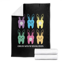 Easter Dentist Throw Blanket Chilling With My Dental Peeps Bunny - Wonder Print Shop