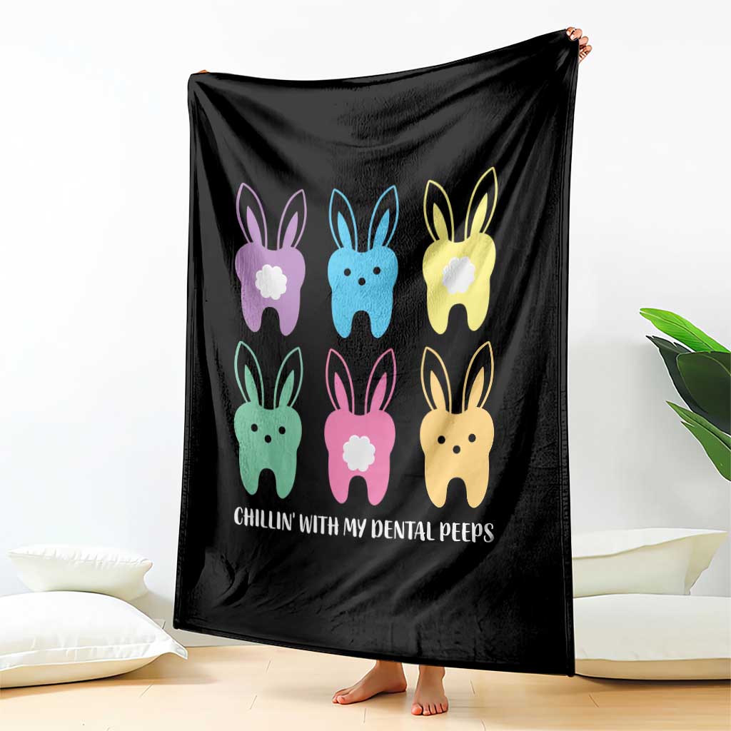 Easter Dentist Throw Blanket Chilling With My Dental Peeps Bunny - Wonder Print Shop