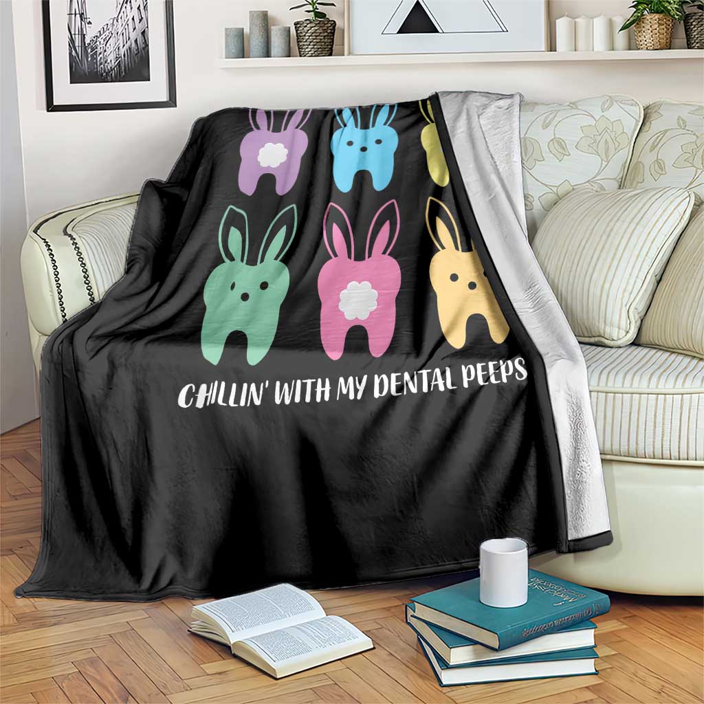 Easter Dentist Throw Blanket Chilling With My Dental Peeps Bunny - Wonder Print Shop
