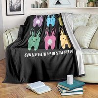 Easter Dentist Throw Blanket Chilling With My Dental Peeps Bunny - Wonder Print Shop