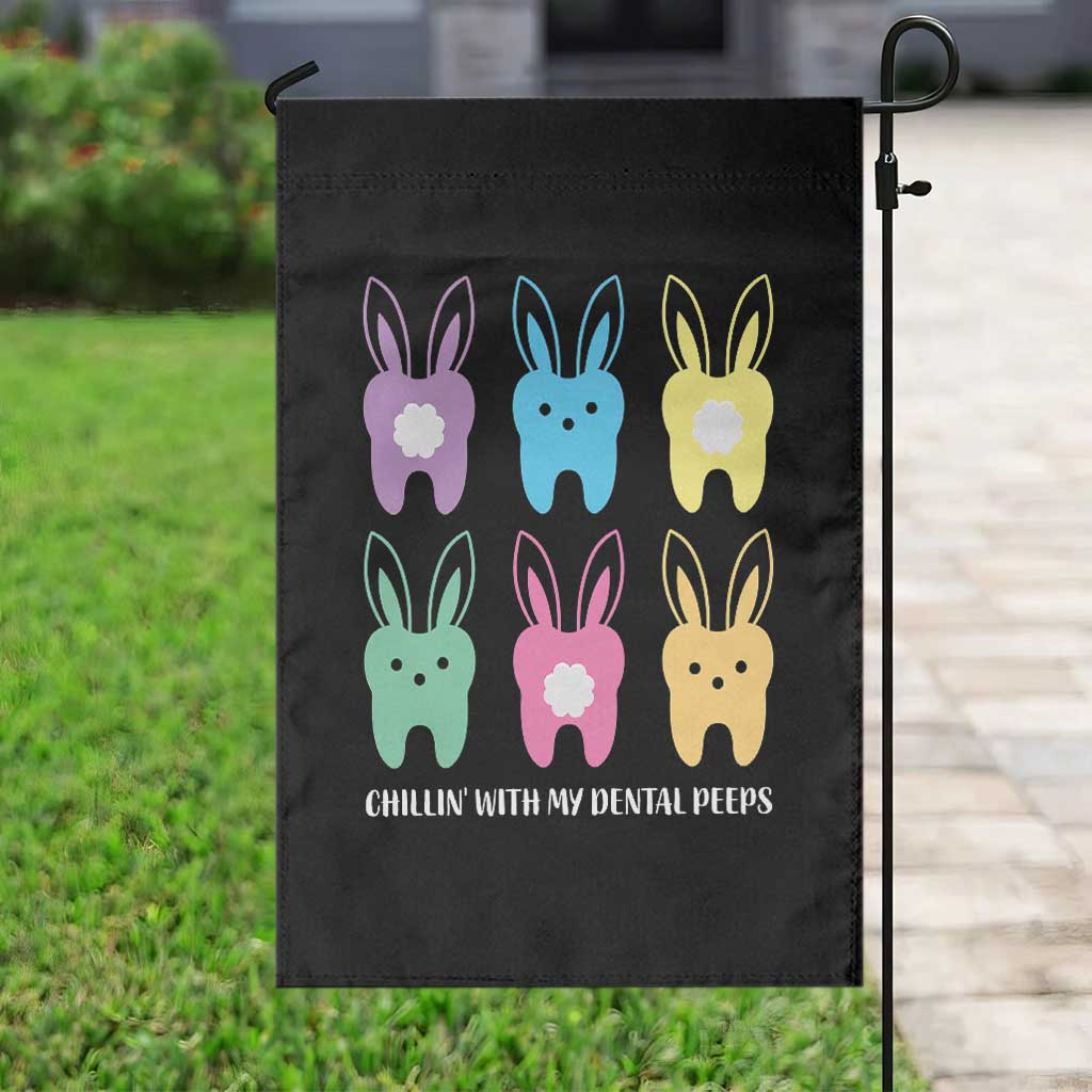 Easter Dentist Garden Flag Chilling With My Dental Peeps Bunny - Wonder Print Shop