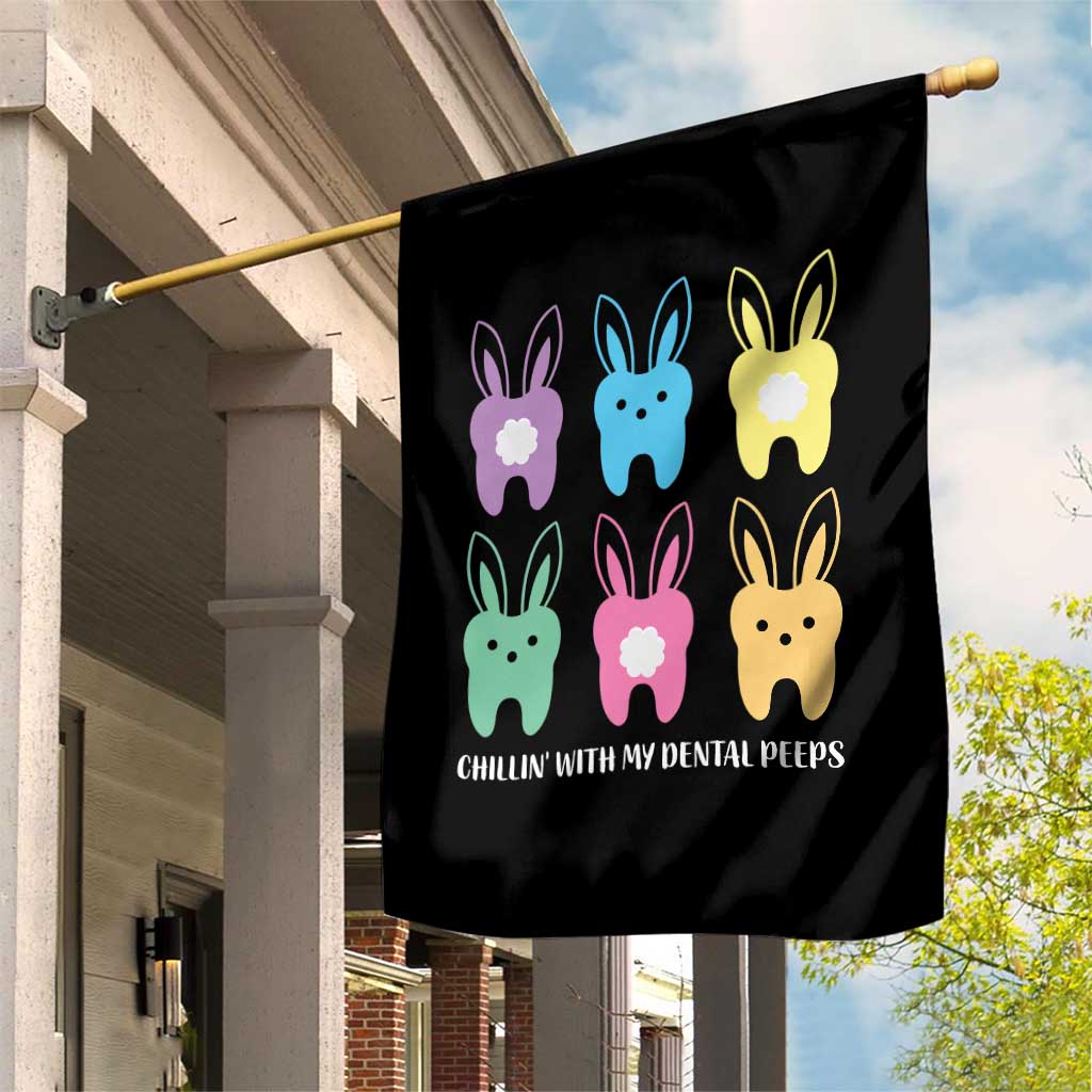 Easter Dentist Garden Flag Chilling With My Dental Peeps Bunny - Wonder Print Shop