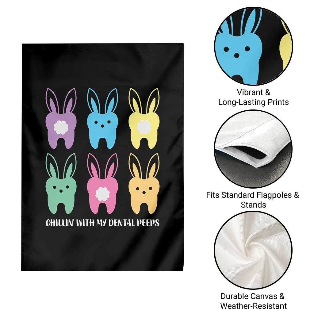 Easter Dentist Garden Flag Chilling With My Dental Peeps Bunny - Wonder Print Shop