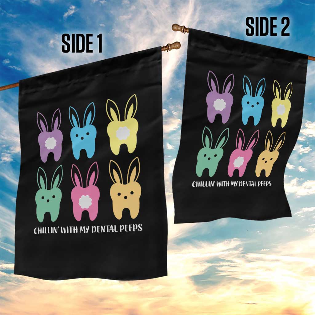 Easter Dentist Garden Flag Chilling With My Dental Peeps Bunny - Wonder Print Shop