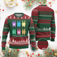 Easter Dentist Ugly Christmas Sweater Chilling With My Dental Peeps Bunny - Wonder Print Shop