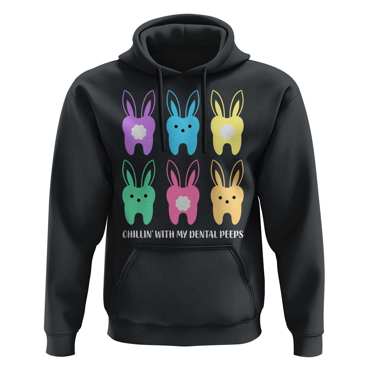 Easter Dentist Hoodie Chilling With My Dental Peeps Bunny - Wonder Print Shop