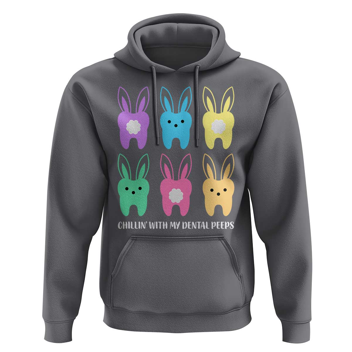 Easter Dentist Hoodie Chilling With My Dental Peeps Bunny - Wonder Print Shop