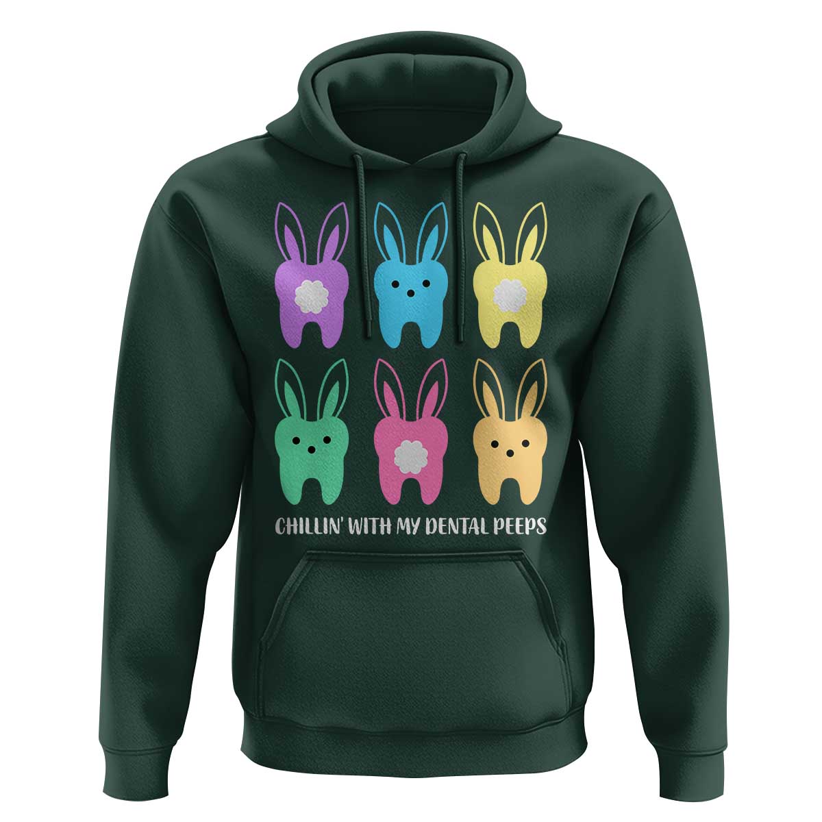 Easter Dentist Hoodie Chilling With My Dental Peeps Bunny - Wonder Print Shop