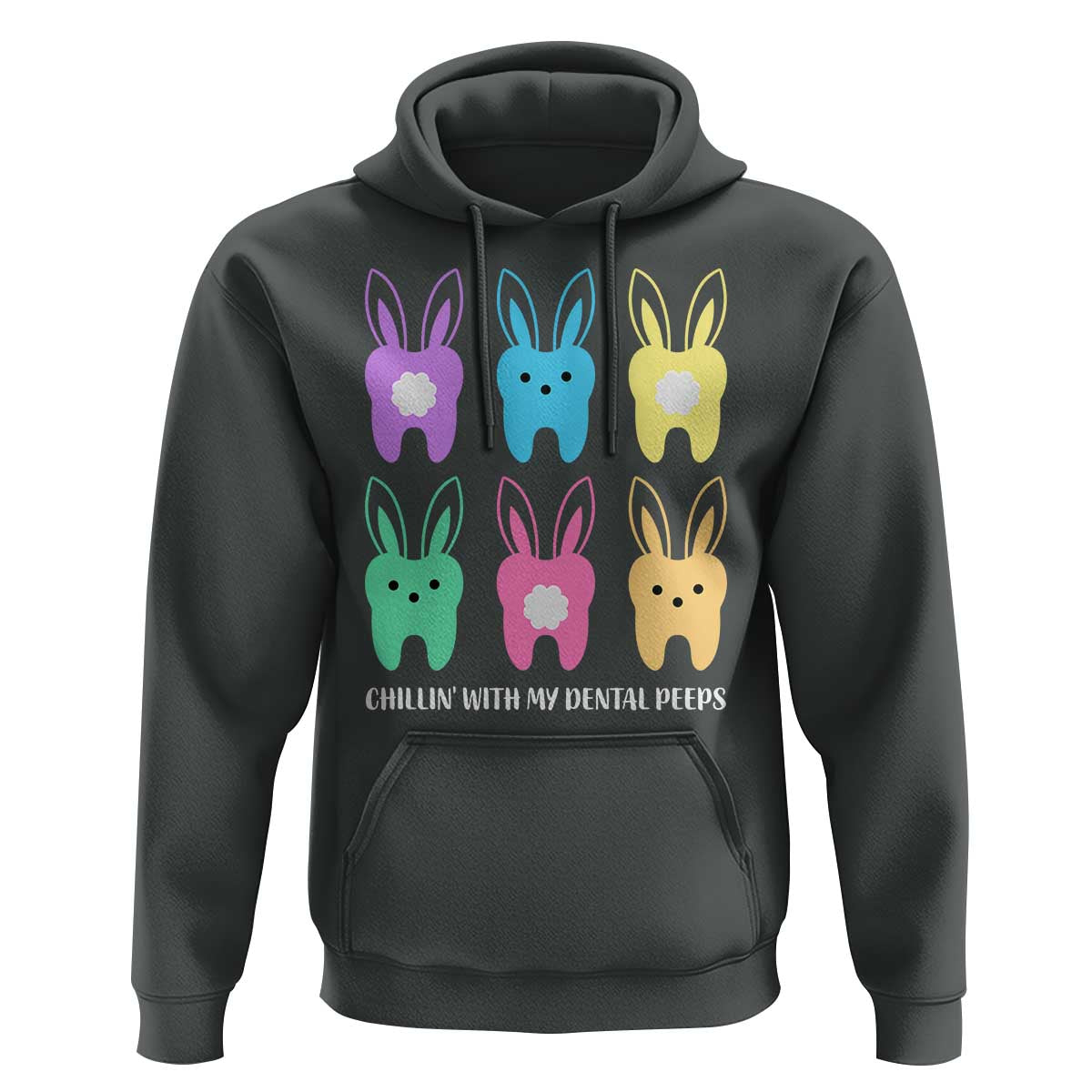 Easter Dentist Hoodie Chilling With My Dental Peeps Bunny - Wonder Print Shop