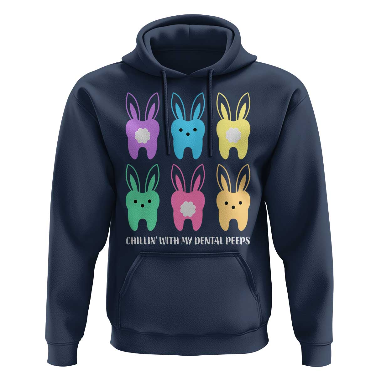 Easter Dentist Hoodie Chilling With My Dental Peeps Bunny - Wonder Print Shop