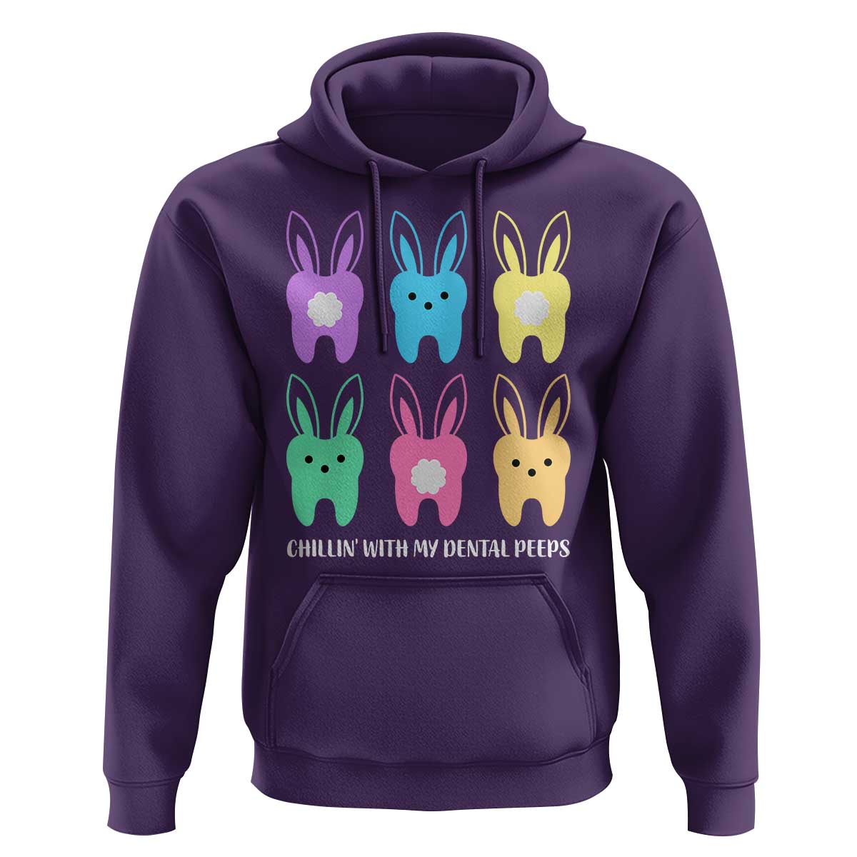 Easter Dentist Hoodie Chilling With My Dental Peeps Bunny - Wonder Print Shop