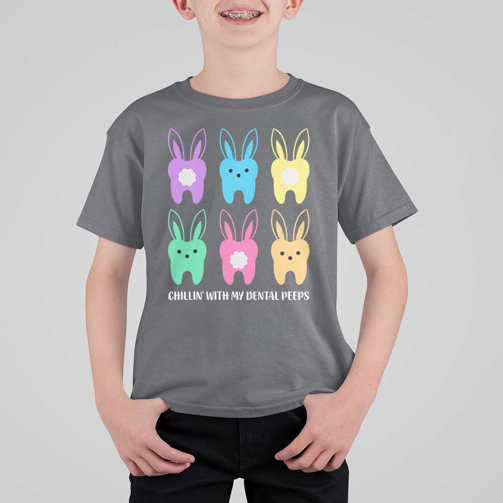 Easter Dentist T Shirt For Kid Chilling With My Dental Peeps Bunny - Wonder Print Shop