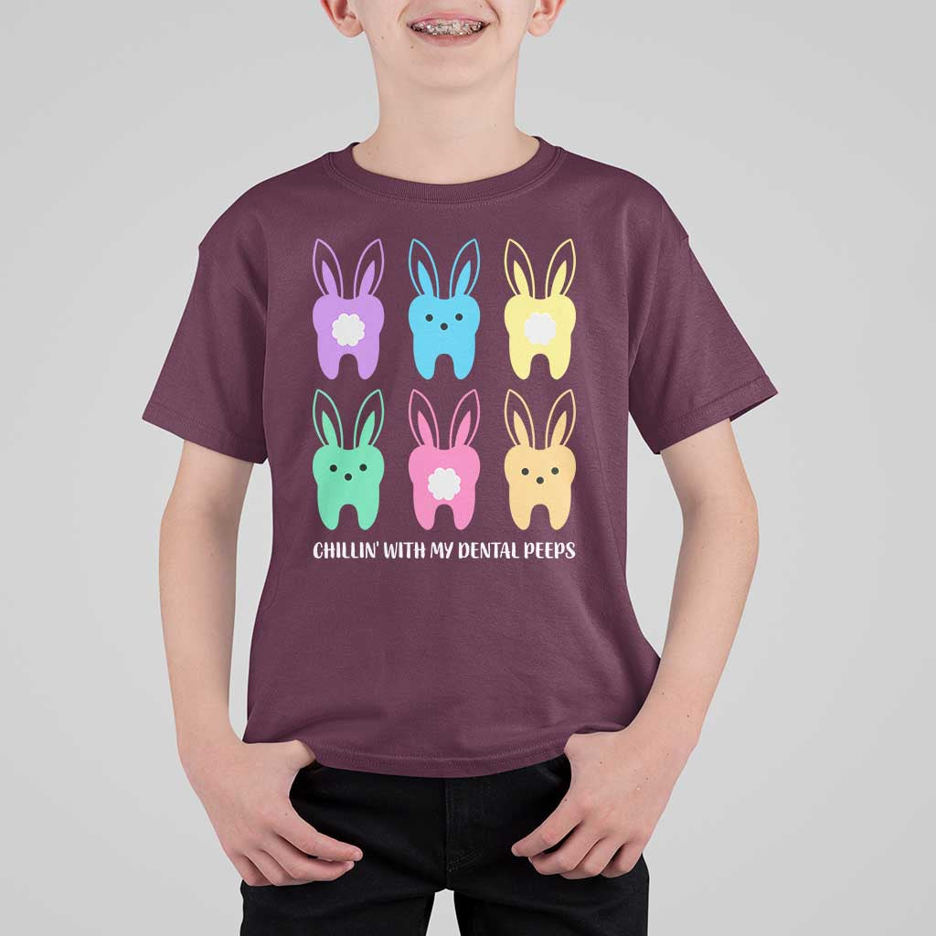 Easter Dentist T Shirt For Kid Chilling With My Dental Peeps Bunny - Wonder Print Shop