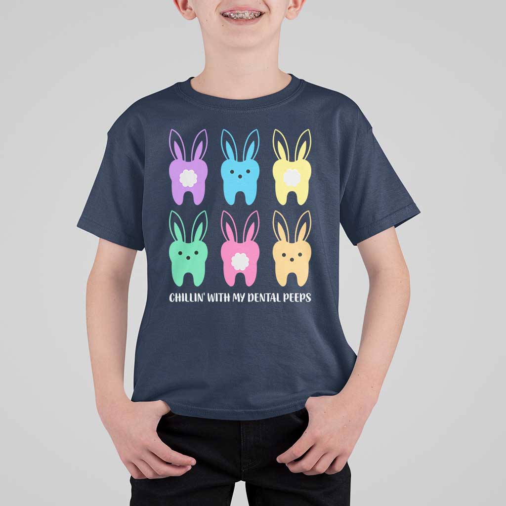 Easter Dentist T Shirt For Kid Chilling With My Dental Peeps Bunny - Wonder Print Shop