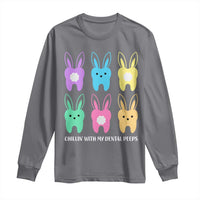 Easter Dentist Long Sleeve Shirt Chilling With My Dental Peeps Bunny - Wonder Print Shop