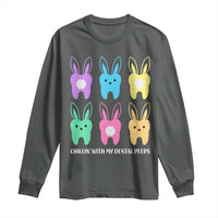 Easter Dentist Long Sleeve Shirt Chilling With My Dental Peeps Bunny - Wonder Print Shop