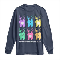 Easter Dentist Long Sleeve Shirt Chilling With My Dental Peeps Bunny - Wonder Print Shop