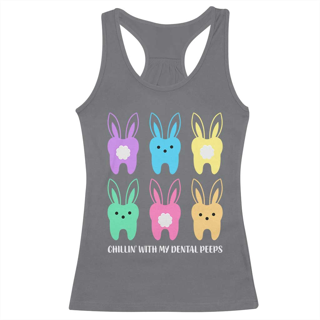 Easter Dentist Racerback Tank Top Chilling With My Dental Peeps Bunny - Wonder Print Shop