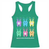Easter Dentist Racerback Tank Top Chilling With My Dental Peeps Bunny - Wonder Print Shop