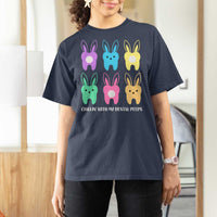 Easter Dentist T Shirt For Women Chilling With My Dental Peeps Bunny - Wonder Print Shop