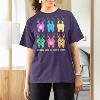 Easter Dentist T Shirt For Women Chilling With My Dental Peeps Bunny - Wonder Print Shop