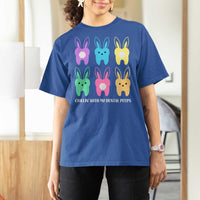 Easter Dentist T Shirt For Women Chilling With My Dental Peeps Bunny - Wonder Print Shop