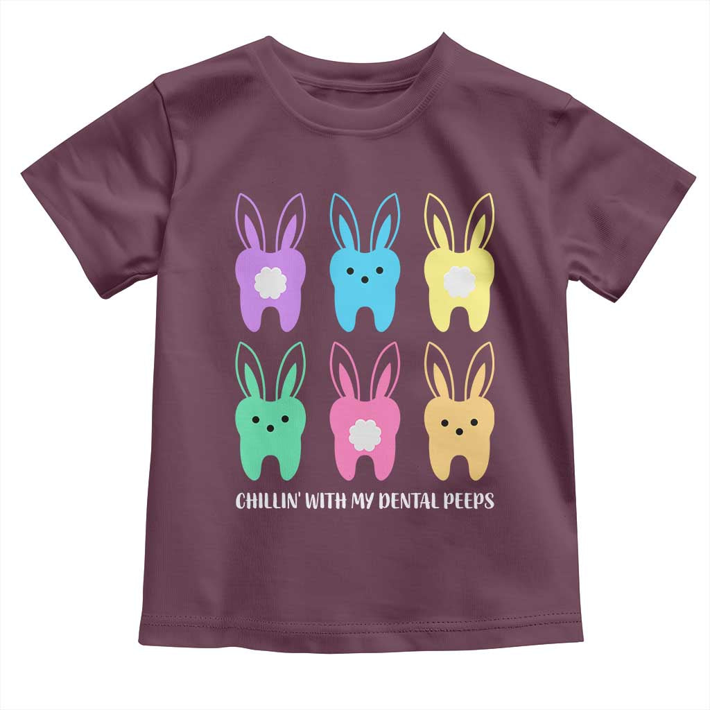 Easter Dentist Toddler T Shirt Chilling With My Dental Peeps Bunny - Wonder Print Shop