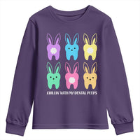 Easter Dentist Youth Sweatshirt Chilling With My Dental Peeps Bunny - Wonder Print Shop