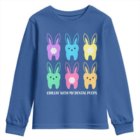 Easter Dentist Youth Sweatshirt Chilling With My Dental Peeps Bunny - Wonder Print Shop