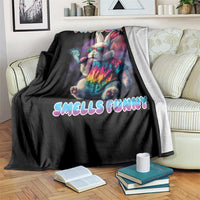 Happy 420 Easter Throw Blanket Funny Smoking Easter Bunny Smells Funny Easter - Wonder Print Shop