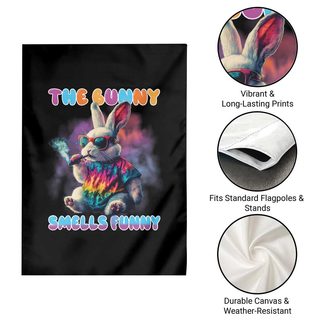 Happy 420 Easter Garden Flag Funny Smoking Easter Bunny Smells Funny Easter - Wonder Print Shop
