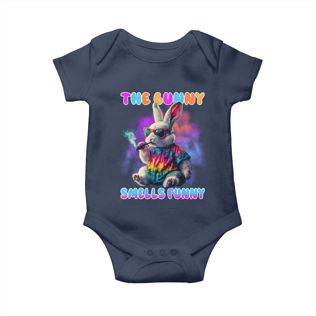 Happy 420 Easter Baby Onesie Funny Smoking Easter Bunny Smells Funny Easter - Wonder Print Shop