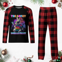 Happy 420 Easter Plaid Pajama Set Funny Smoking Easter Bunny Smells Funny Easter - Wonder Print Shop