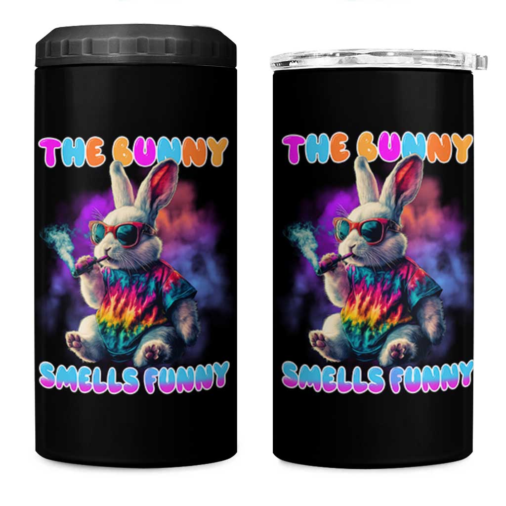 Happy 420 Easter 4 in 1 Can Cooler Tumbler Funny Smoking Easter Bunny Smells Funny Easter - Wonder Print Shop