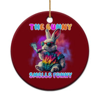 Happy 420 Easter Ceramic Ornament Funny Smoking Easter Bunny Smells Funny Easter - Wonder Print Shop