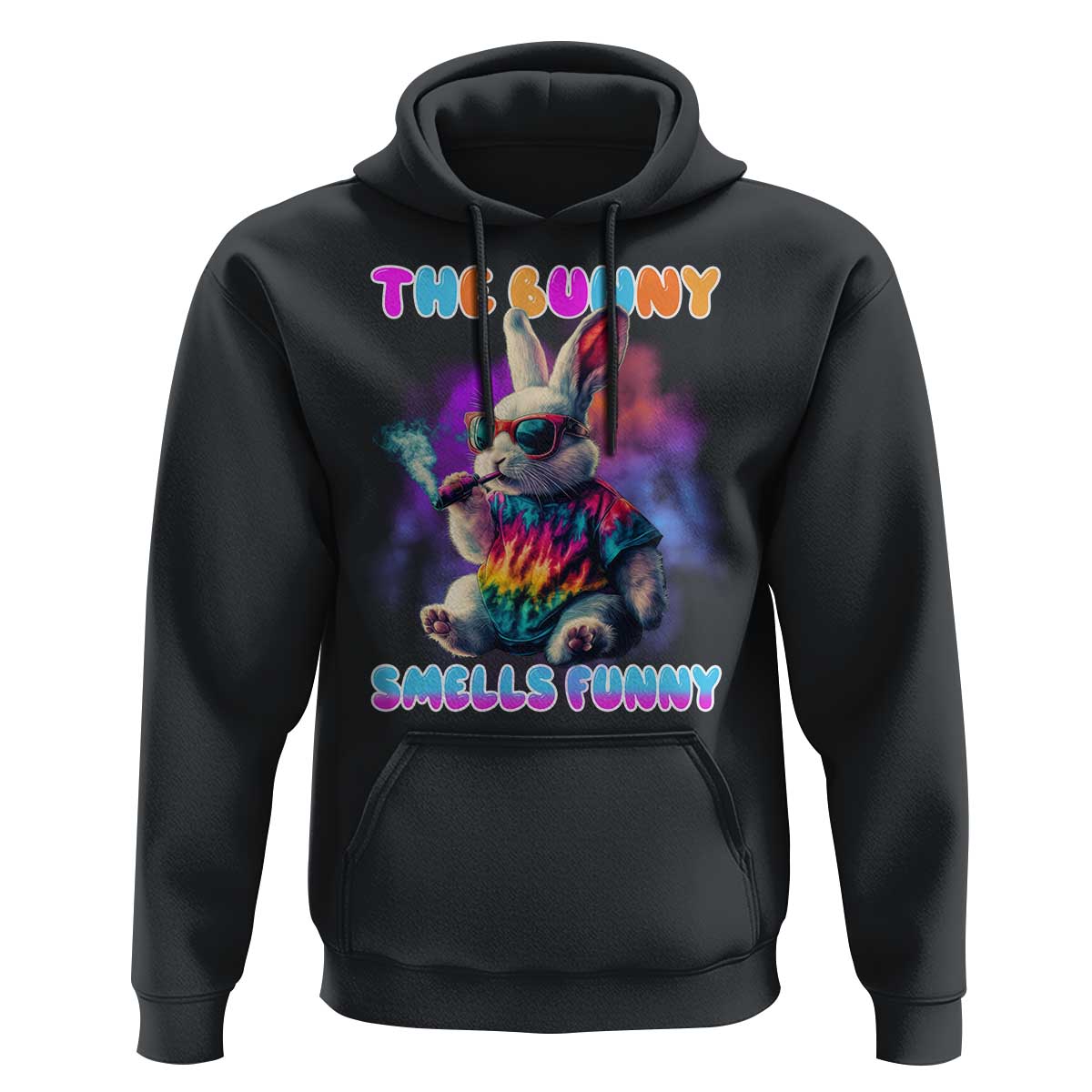 Happy 420 Easter Hoodie Funny Smoking Easter Bunny Smells Funny Easter - Wonder Print Shop