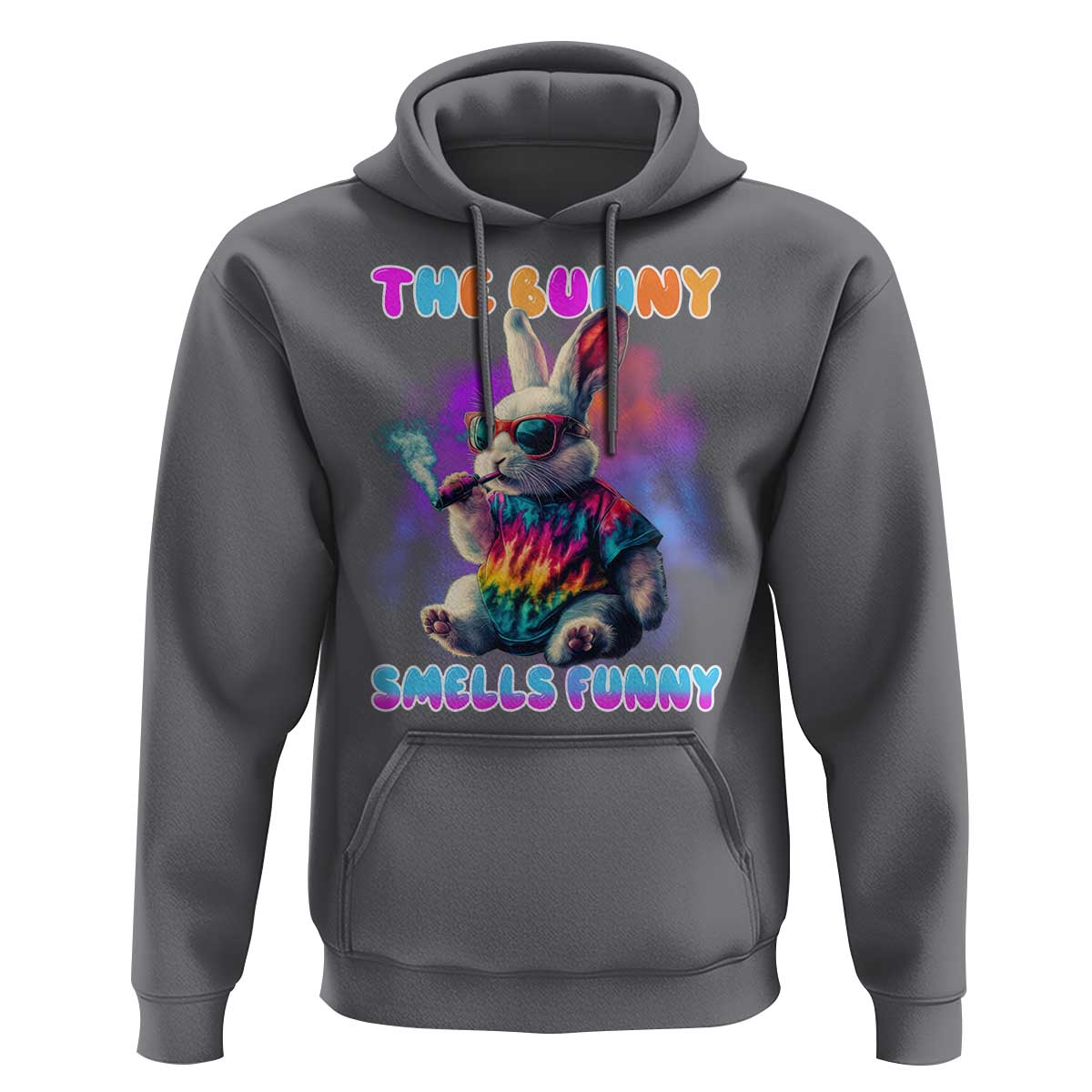 Happy 420 Easter Hoodie Funny Smoking Easter Bunny Smells Funny Easter - Wonder Print Shop