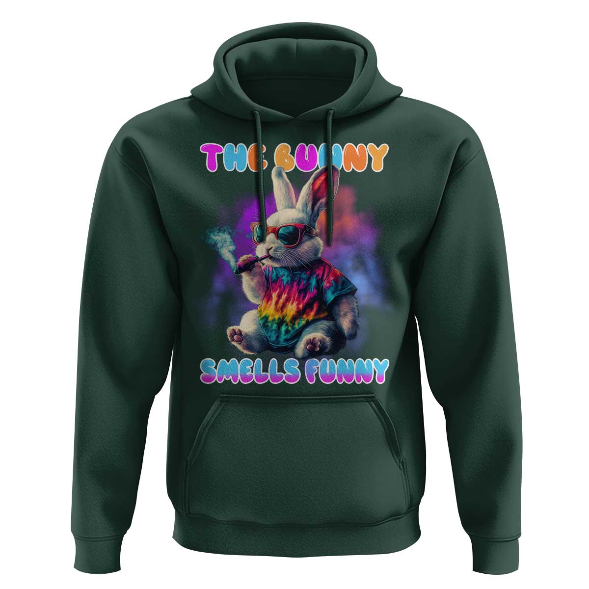 Happy 420 Easter Hoodie Funny Smoking Easter Bunny Smells Funny Easter - Wonder Print Shop