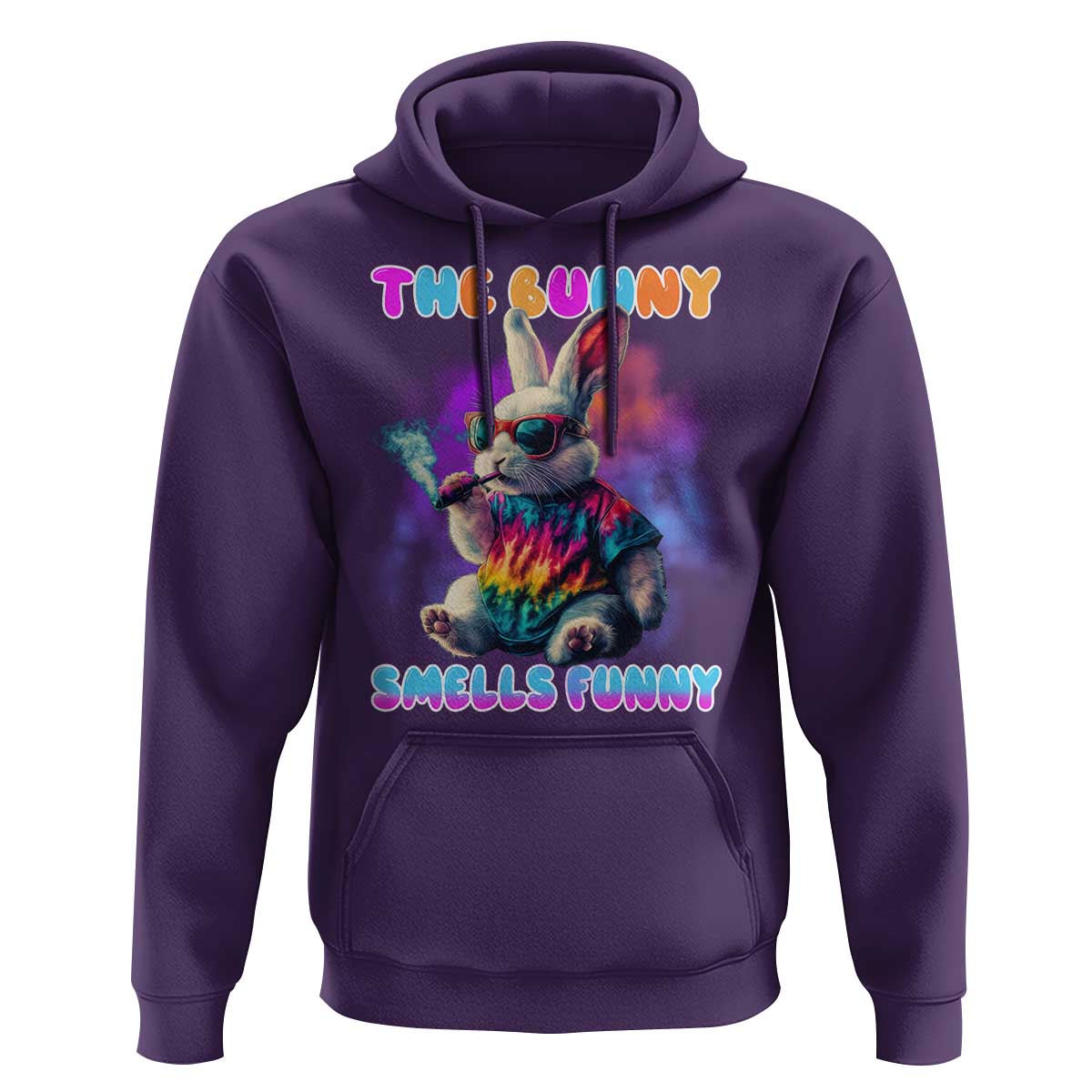 Happy 420 Easter Hoodie Funny Smoking Easter Bunny Smells Funny Easter - Wonder Print Shop