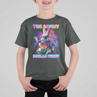 Happy 420 Easter T Shirt For Kid Funny Smoking Easter Bunny Smells Funny Easter - Wonder Print Shop
